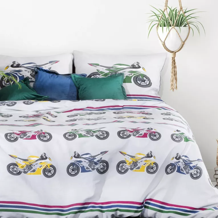 Dziecięca pościel bawełniana motocykle HONDA Design 91 Eurofirany