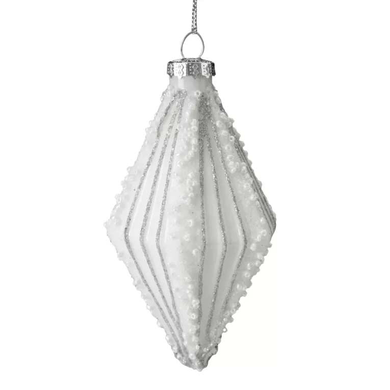 Klasyczna szklana bombka ręcznie zdobiona wytłaczanym wzorem i efektem przecierania Eurofirany