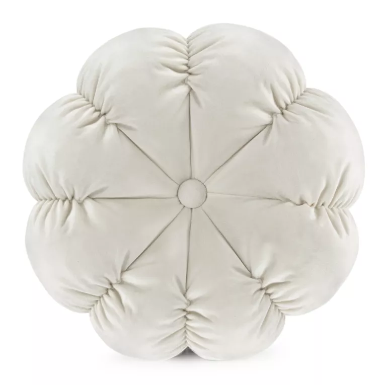 Poduszka w kształcie kwiatka 37 x 37 x 13 cm welwetowa kremowa FLOWER Eurofirany