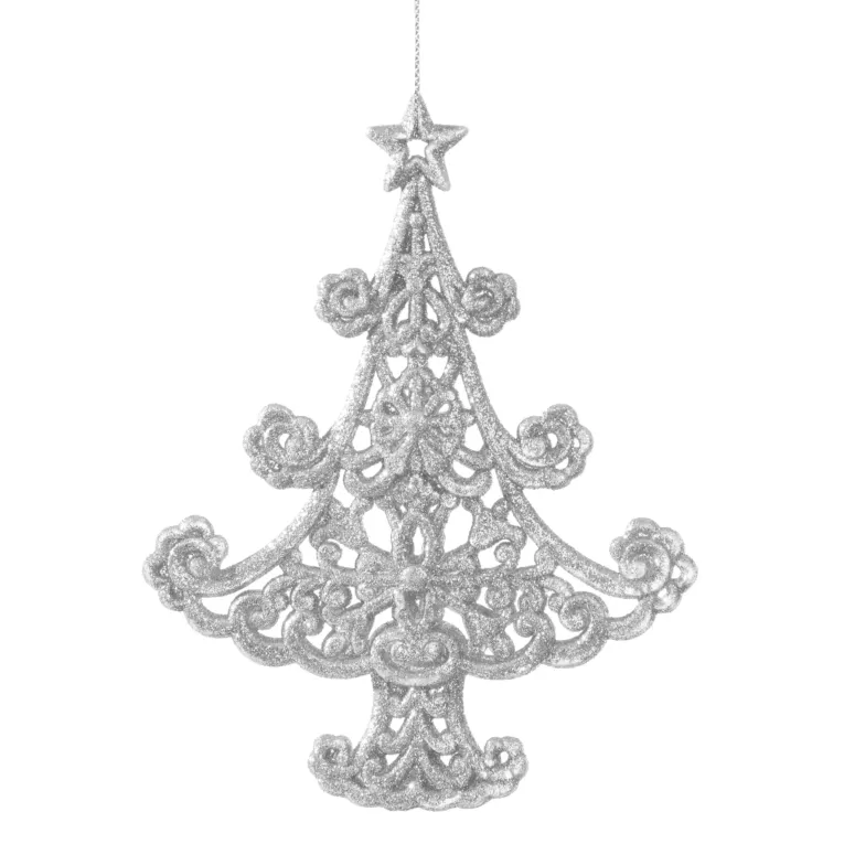 Zawieszka na choinkę ażurowa z brokatem 14x11 cm Eurofirany