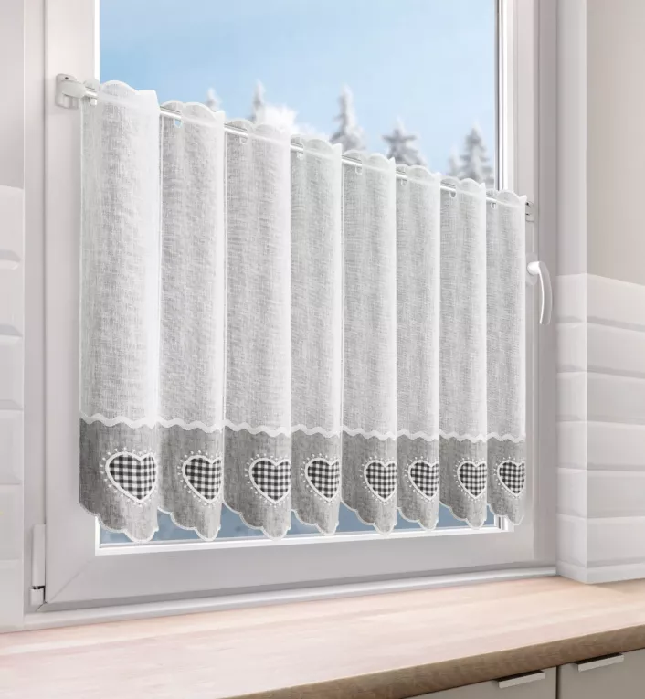 Tkanina firanowa zazdrostka zdobiona haftem Eurofirany