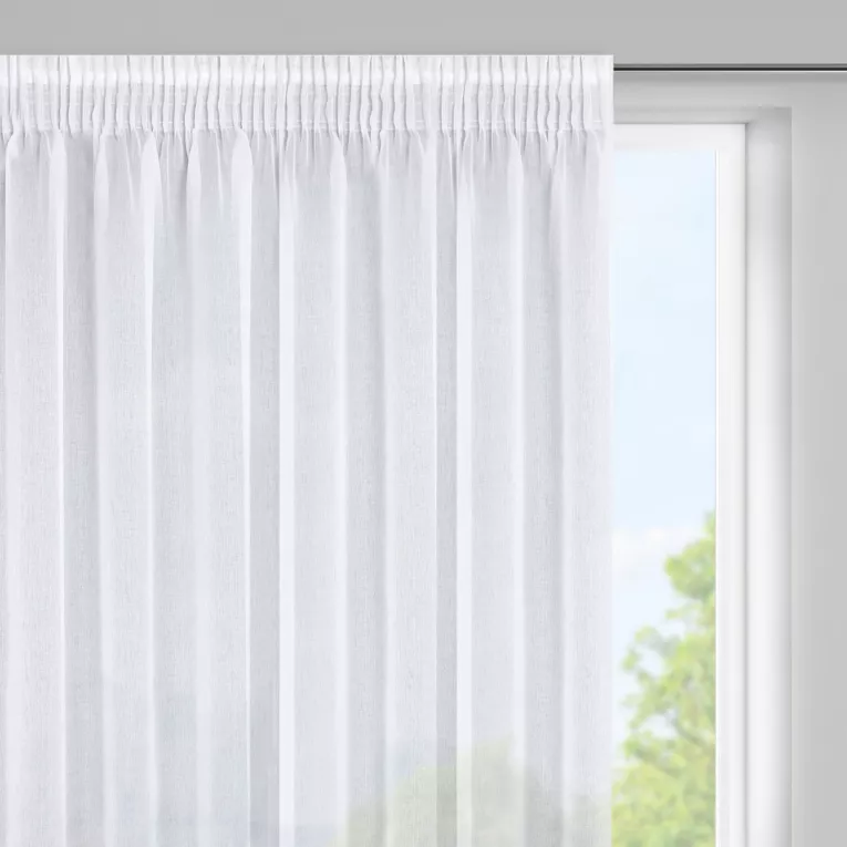 Firana biała z gładkiej matowej etaminy 350x150 cm taśma ELPIDIA Eurofirany