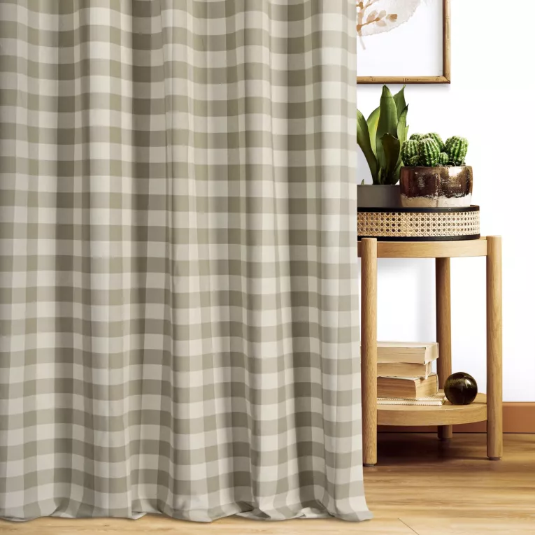 Tkanina zasłonowa o płóciennym splocie w kratkę Eurofirany