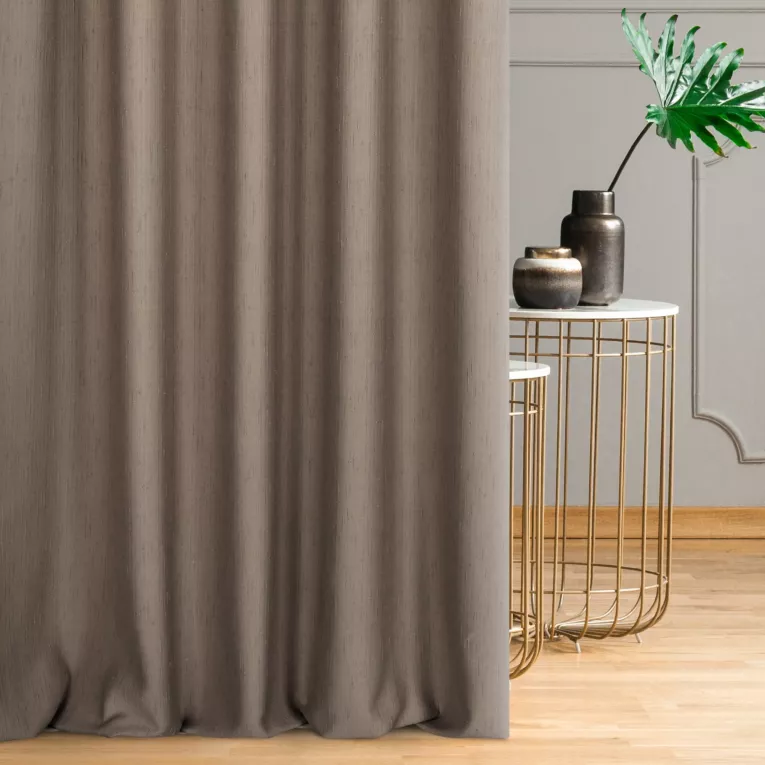 Tkanina zasłonowa z miękka matowa w stylu eko  o naturalnym splocie Eurofirany