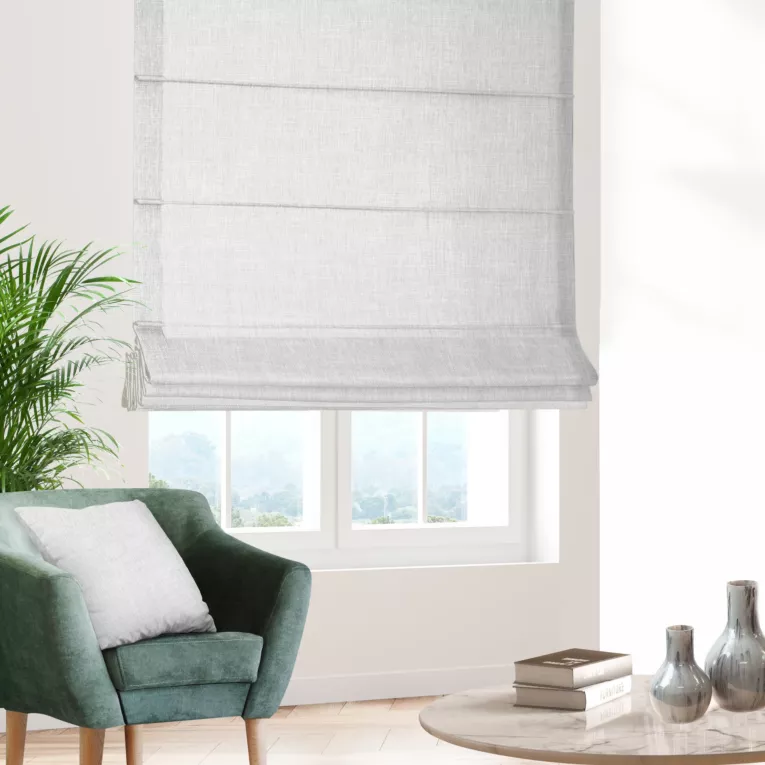 Roleta rzymska naturalna z miękkiej tkaniny w stylu eko