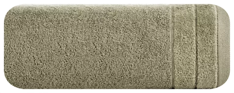 Ręcznik kąpielowy 70x140 cm bawełniany kolor jasnobrązowy z welwetową bordiurą 500 g/m2 DAMLA Eurofirany