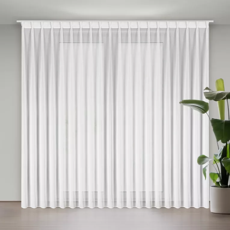 Firana biała z szyfonu 230x270 cm z systemem FLEX - RUBY Eurofirany