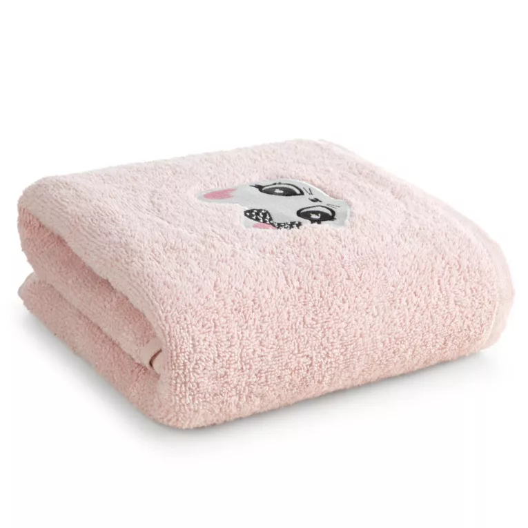 Ręcznik kąpielowy dziecięcy 50x90 cm bawełniany kolor różowy z haftem misia 450 g/m2 BABY 72 Eurofirany