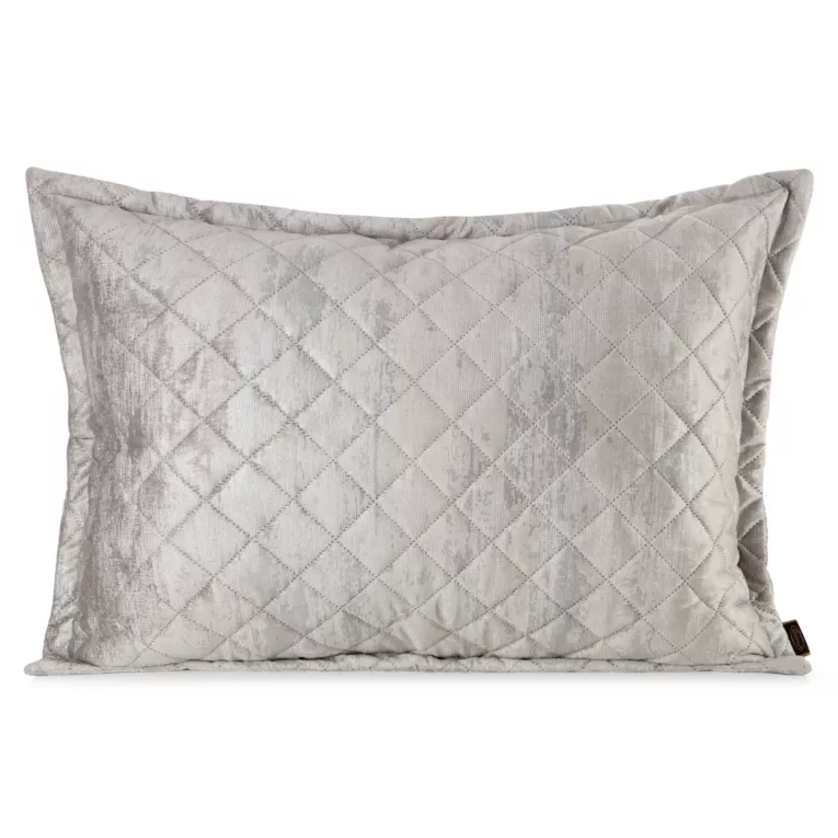 Poszewka na poduszkę 50x70 cm welwetowa pikowana metoda hot press zdobiona błyszczącym przecieranym nadrukiem beżowa BLINK 43 EUROFIRANY PREMIUM