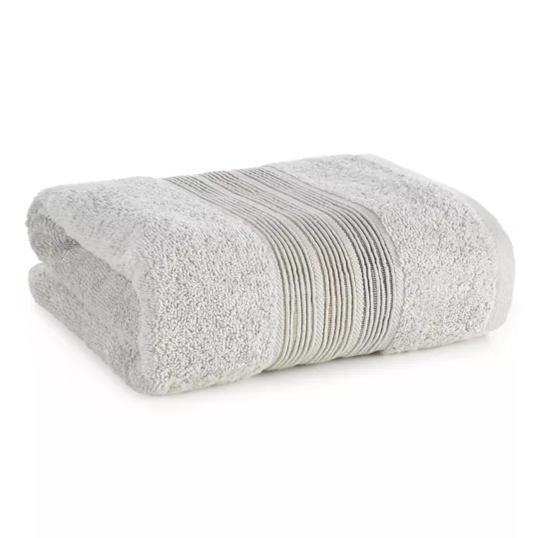 Ręcznik kąpielowy 50x90 cm bawełniany kolor srebrny w poziome paseczki 500 g/m2 VERANO Eurofirany