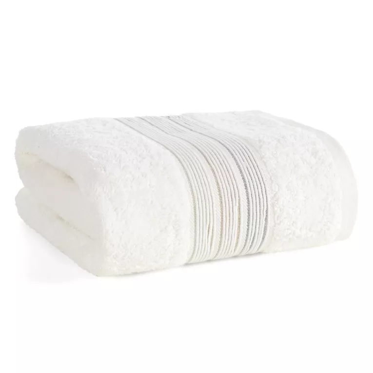 Ręcznik do rąk 30x50 cm bawełniany kolor kremowy w poziome paseczki 500 g/m2 VERANO Eurofirany