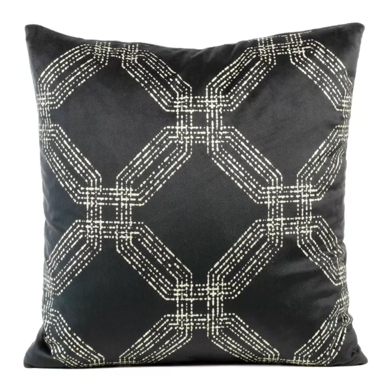 Poszewka na poduszkę 45x45 cm welwetowa z błyszczącym nadrukiem grafitowa BLINK 30 Eurofirany
