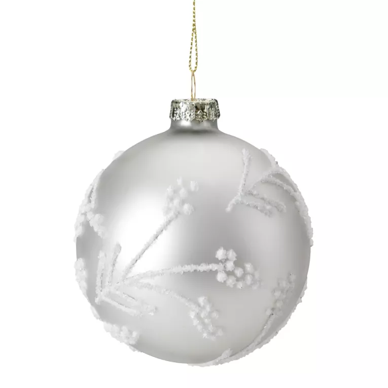 Klasyczna szklana bombka ręcznie zdobiona motywem gałązek Eurofirany