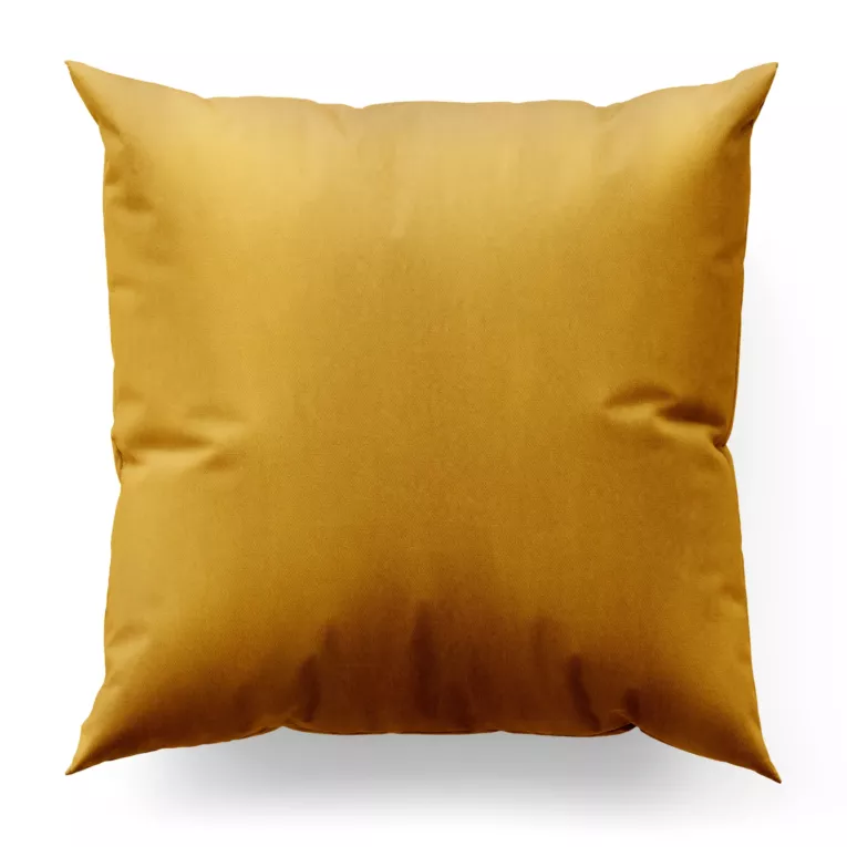 Poszewka szyta AMAYA musztardowa z jednokolorowej gładkiej tkaniny