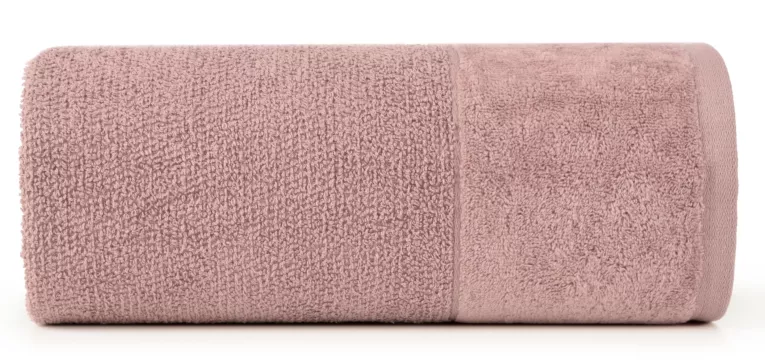 Ręcznik do rąk 30x50 cm bawełniany kolor pudrowy z bordiurą z weluru 500 g/m2 LUCY Eurofirany