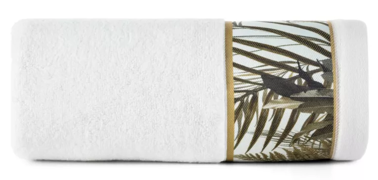 Ręcznik kąpielowy 50X90 cm bawełniany kolor biały z designerską bordiurą 500 g/m2 EVA 17 Eva Minge Eurofirany