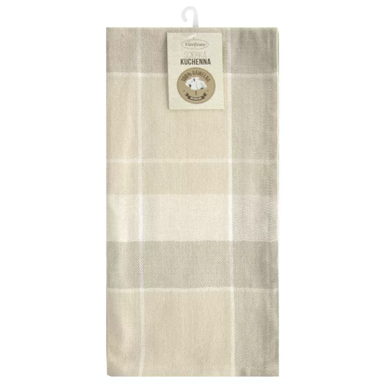 Ściereczka kuchenna 50x70 cm bawełniana kolor beżowy,kremowy zdobiona pasami 200 g/m2 OLIVIA Eurofirany