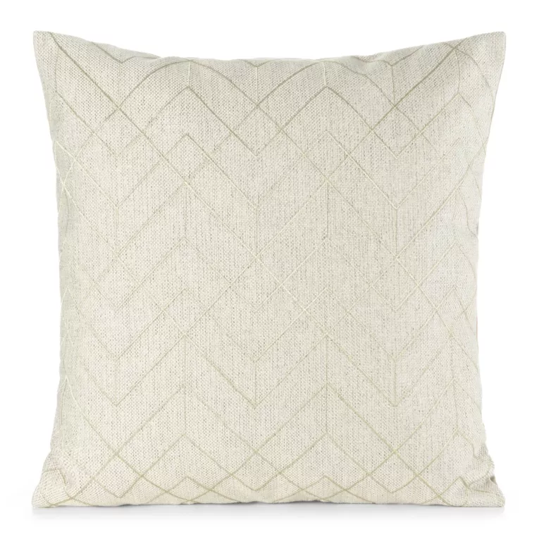 Poszewka na poduszkę 45x45 cm z geometrycznym haftem naturalno, złota MILA Eurofirany