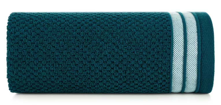 Ręcznik kąpielowy 50x90 cm bawełniany kolor ciemnoturkusowy w pasy 500 g/m2 MADLEN Eurofirany
