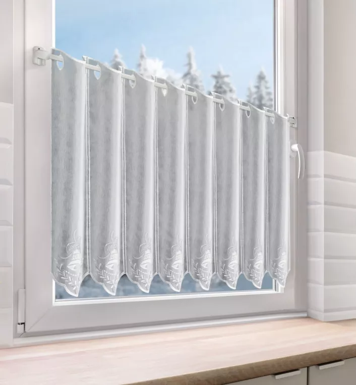 Tkanina firanowa zazdrostka z świątecznym haftem Eurofirany