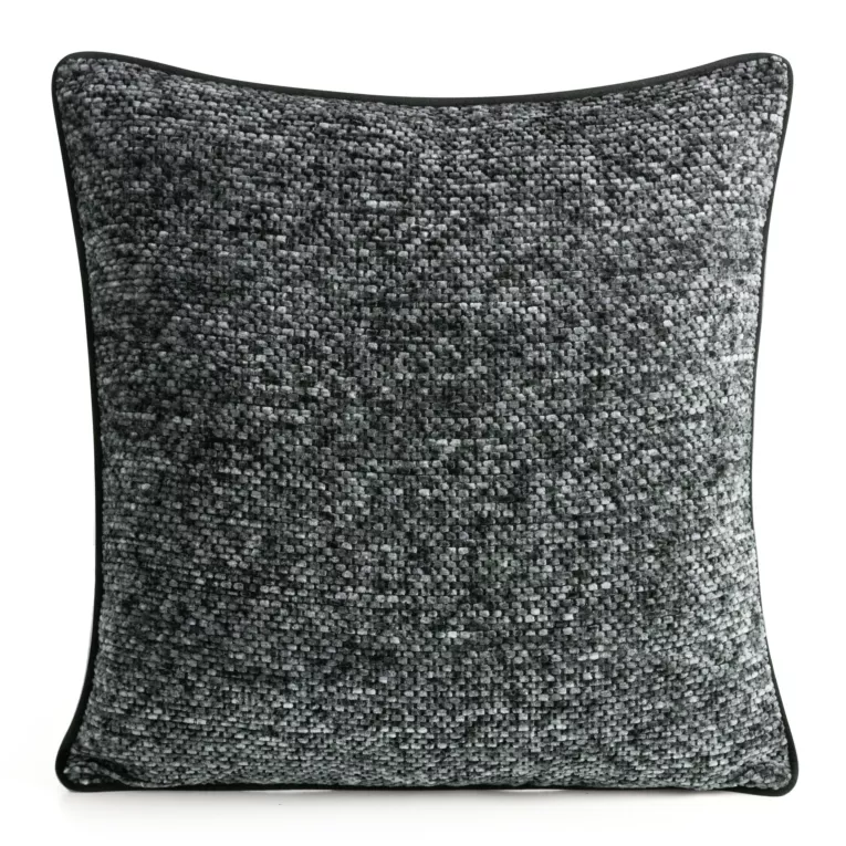 Poszewka na poduszkę 45x45 cm z plecionej szenilowej nici z efektem melanżu stalowa BARI Eurofirany