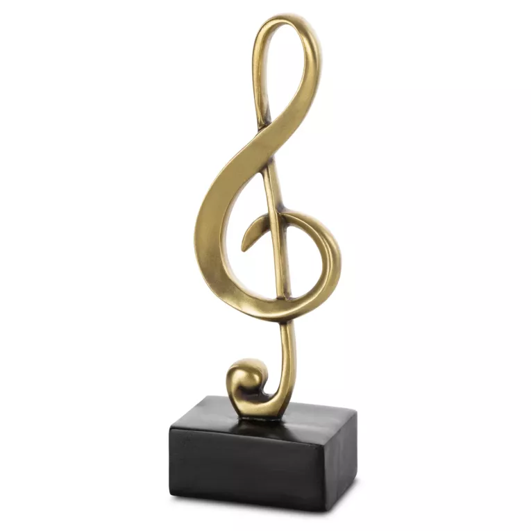 Figurka złoto-czarna w kształcie klucza wiolinowego 7x4x19 cm SONIK Eurofirany