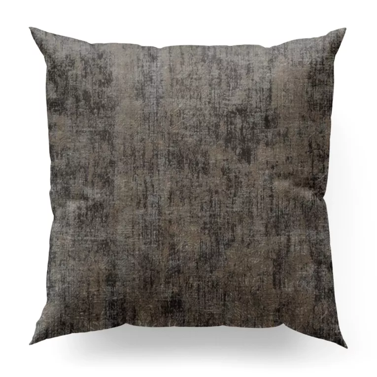 Poszewka szyta stalowo szampańska z tkaniny welwetowej z nadrukiem