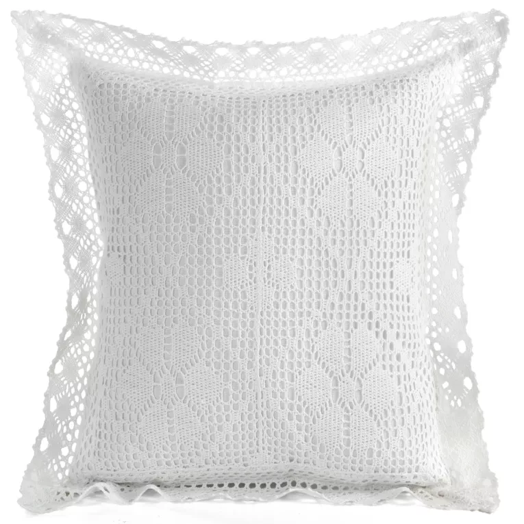 Poszewka na poduszkę 40x40 cm ażurowa biała  w stylu boho MIRELLA Eurofirany