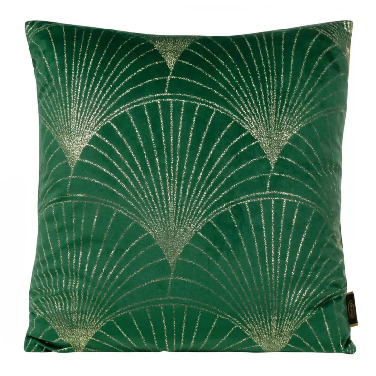 Poszewka na poduszkę 45x45 cm welwetowa ze złotym nadrukiem ciemnozielono BLINK 21 Eurofirany