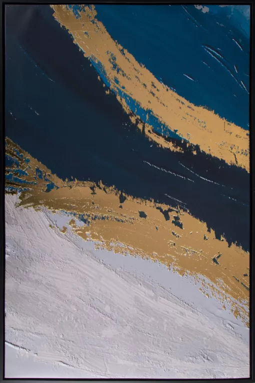 Obraz abstrakcyjny nadruk na płótnie ze złotymi zdobieniami Eurofirany