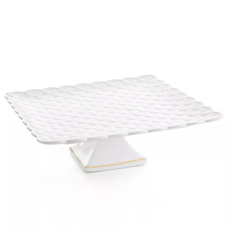 Patera ceramiczna BELIA z wytłaczanym wzorem i złotymi akcentami Eurofirany