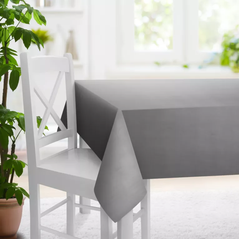 Obrus na wymiar stalowy z miękkiej tkaniny welwetowej