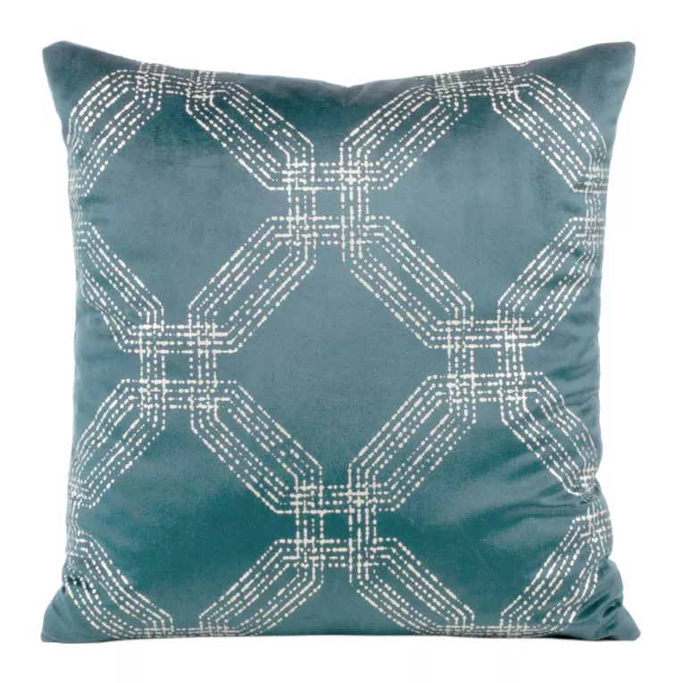 Poszewka na poduszkę 45x45 cm welwetowa z błyszczącym nadrukiem niebieska BLINK 30 Eurofirany