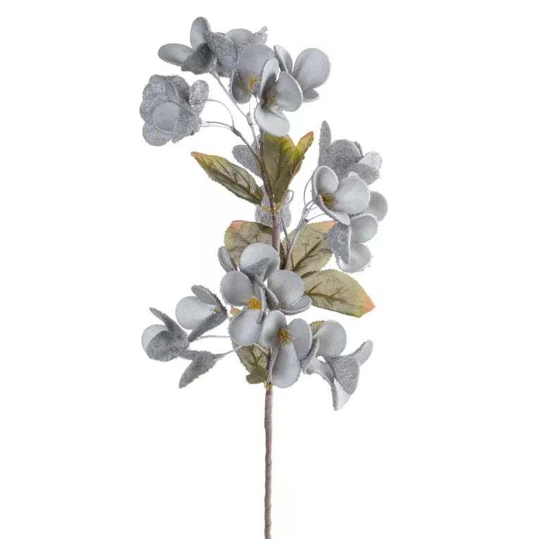 Kwiat sztuczny srebrny z plastycznej pianki foamiran 70 cm Eurofirany