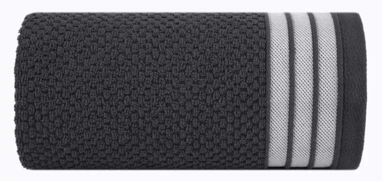 Ręcznik kąpielowy 70x140 cm bawełniany kolor stalowy w pasy 500 g/m2 MADLEN Eurofirany