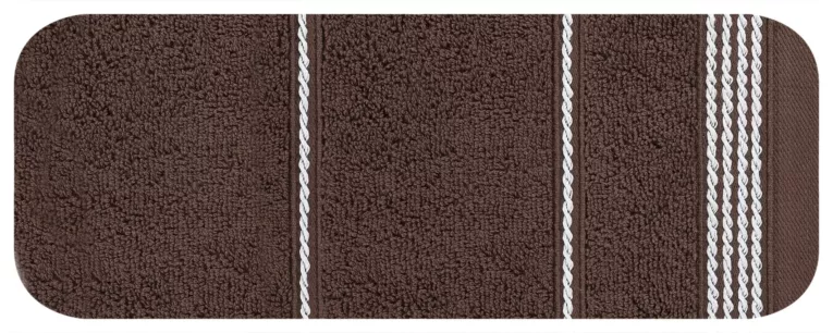Ręcznik kąpielowy 50x90 cm bawełniany kolor brązowy ze stębnowaną bordiurą 500 g/m2 MIRA Eurofirany