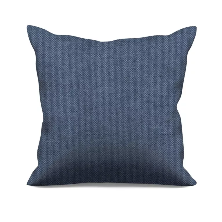 Poszewka szyta ciemnoniebieska miękka, szenilowa tkanina o wyraźnym splocie i delikatnym połysku