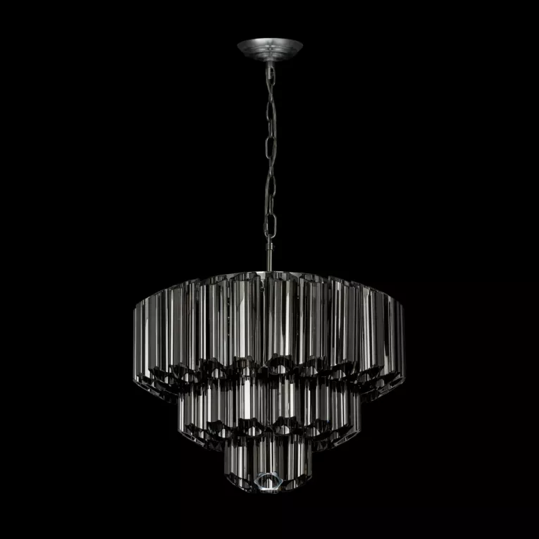 Lampa wisząc do pokoju grafitowa DANA ze szklanymi zawieszkami z dymionego szkła, możliwość regulacji wysokości Eurofirany