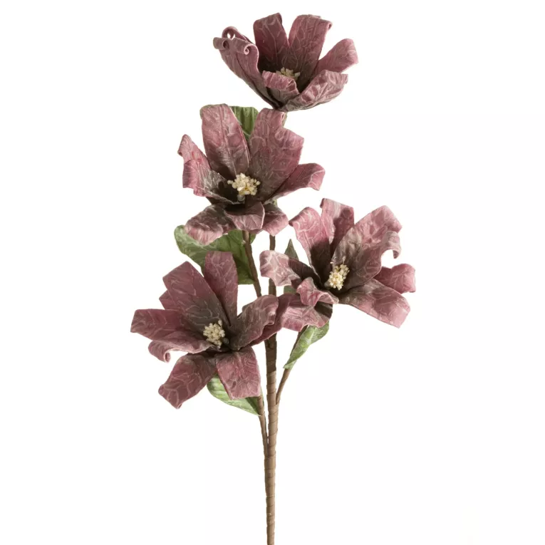 Kwiat sztuczny ciemnofioletowy z plastycznej pianki foamiran 70 cm Eurofirany