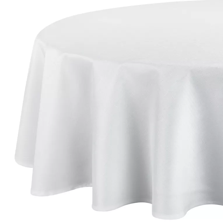 Okrągły obrus na stół średnica 150 cm biały wodoodporny - KATE Eurofirany