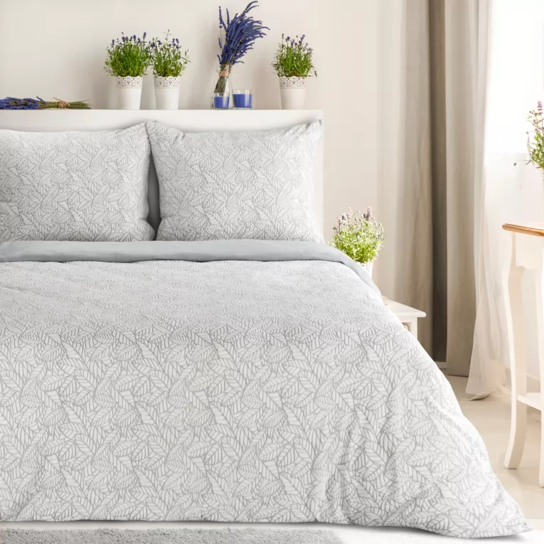 Pościel 160x200 cm z polaru kolor biały, srebrny z wytłaczanym wzorem FLANO Eurofirany