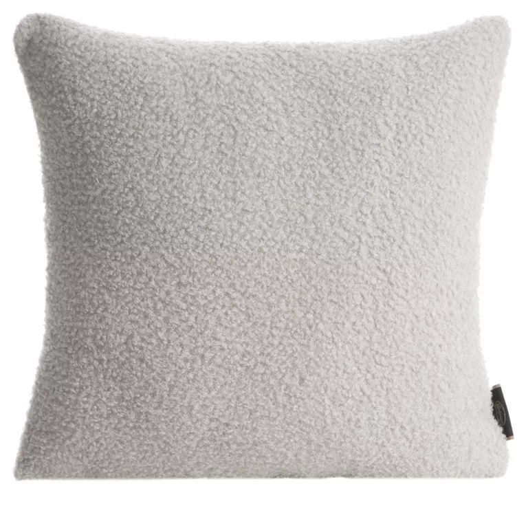 Poszewka na poduszkę 45x45 cm z miękkiej tkaniny barankowej srebrna BUKLA Eurofirany