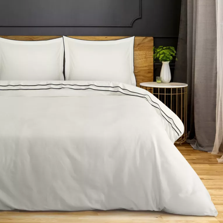 Pościel 220x200 cm bawełniana kolor kremowy gładka Reina Line Eurofirany