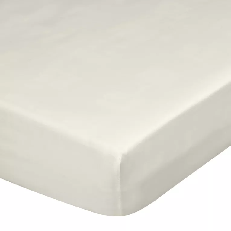 Prześcieradło z gumką 220x200 cm z satyny bawełnianej kolor kremowy 125 g/m2 DINA Diva Line Eurofirany