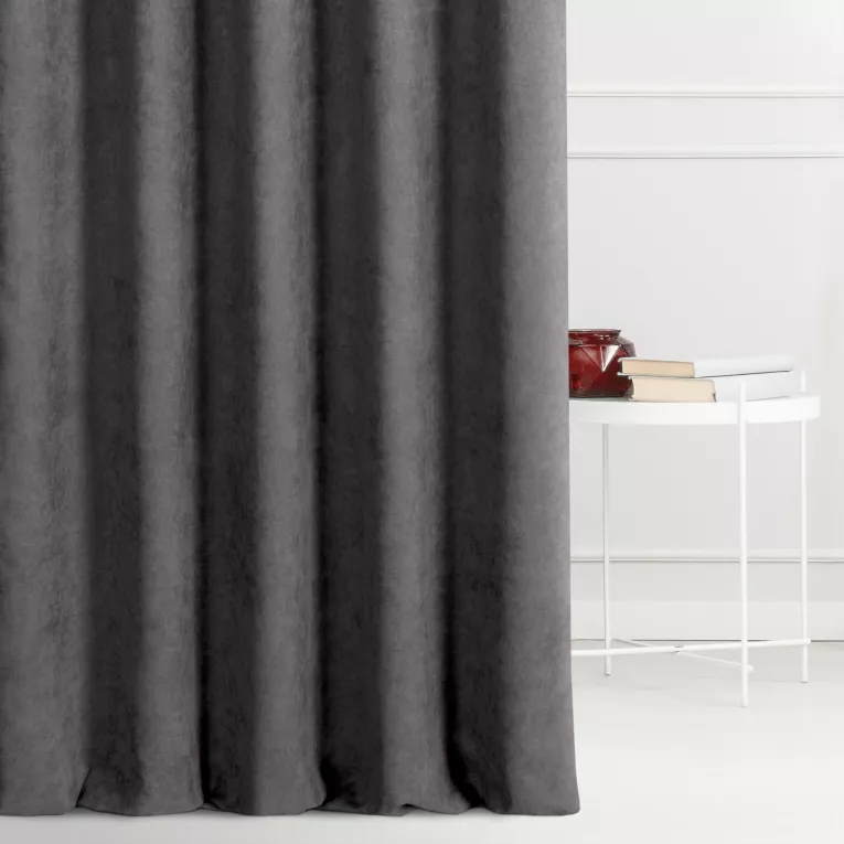 Tkanina zasłonowa miękka gładka o zamszowym chwycie Eurofirany