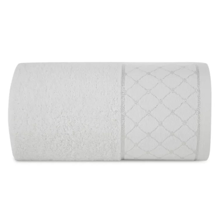 Ręcznik kąpielowy 50x90 cm bawełniany kolor biały z miękką szenilową bordiurą 520 g/m2 MARTHA Eurofirany