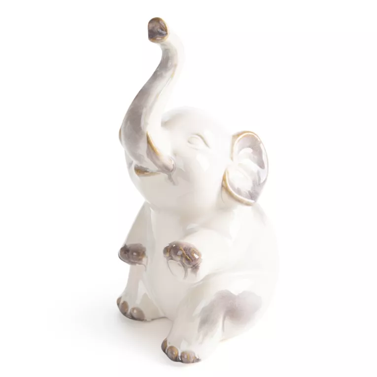 Figurka dekoracyjna słoń kremowa 13x9x23 cm AVANI Eurofirany