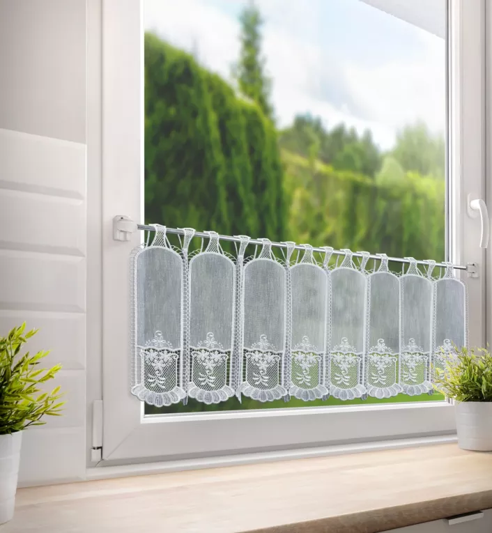 Tkanina firanowa zazdrostka z etaminy z haftem Eurofirany