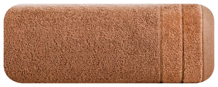 Ręcznik kąpielowy Damla z welwetową bordiurą ceglasty 70x140 cm Eurofirany