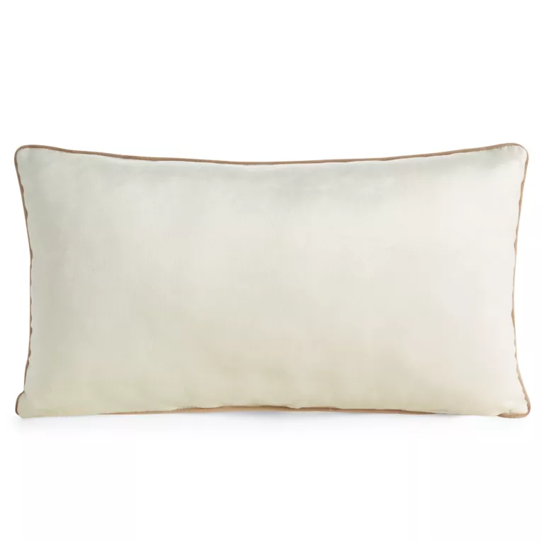 Poduszka 30 x 50 cm welwetowa kremowa z kontrastującą lamówką GAJA 3 Eurofirany